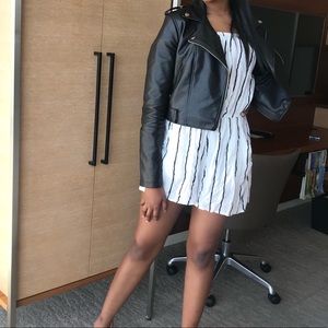 Black and White Striped Romper